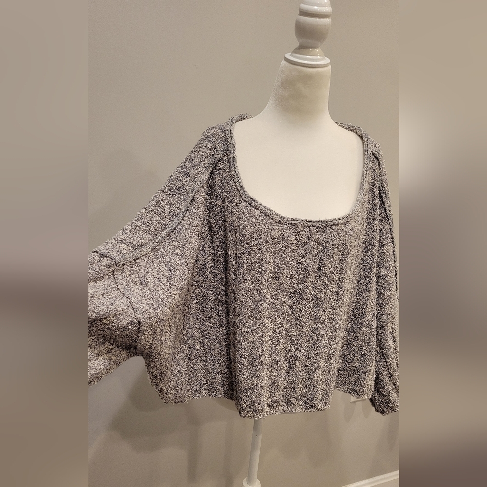 FREE PEOPLE Good Day Pullover In Charcoal Size M - Picture 4 of 10